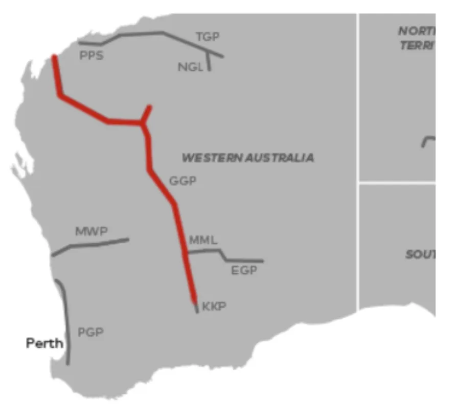 Map of GGP gas pipeline